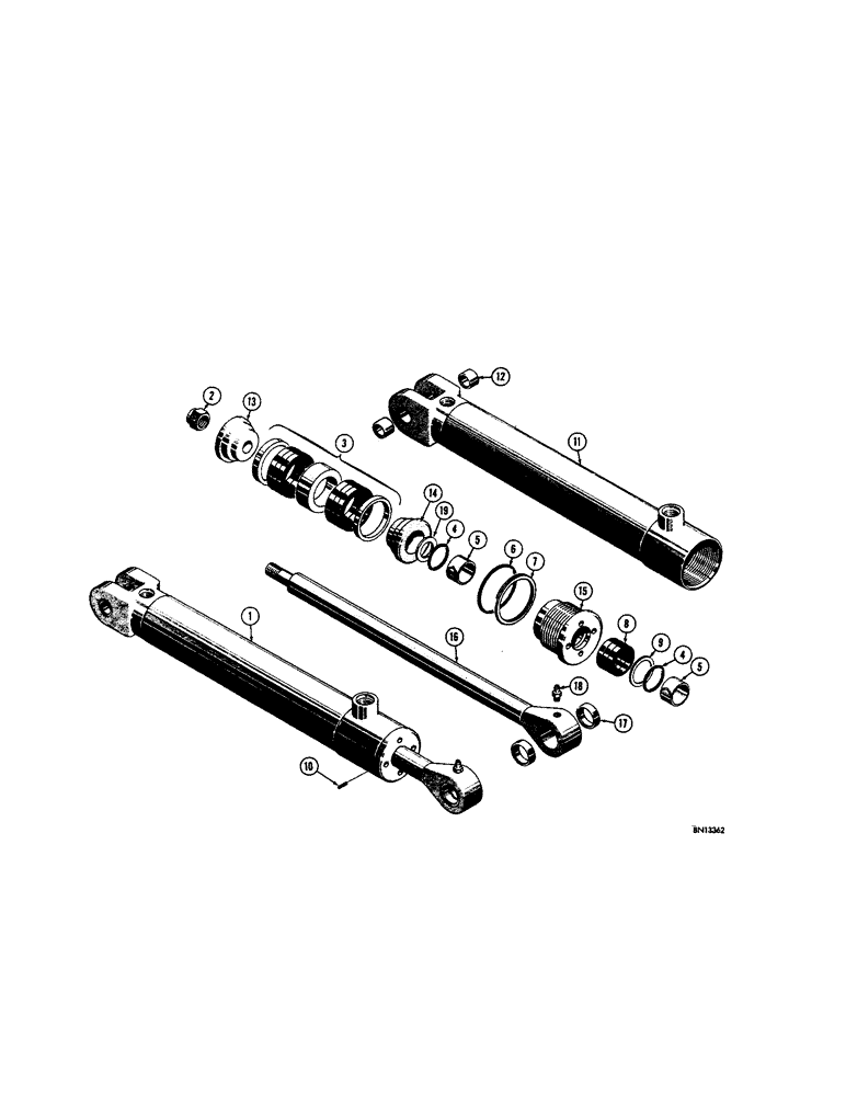 Схема запчастей Case 310F - (174[1]) - D27929 LOADER LIFT HYDRAULIC CYLINDER (07) - HYDRAULIC SYSTEM