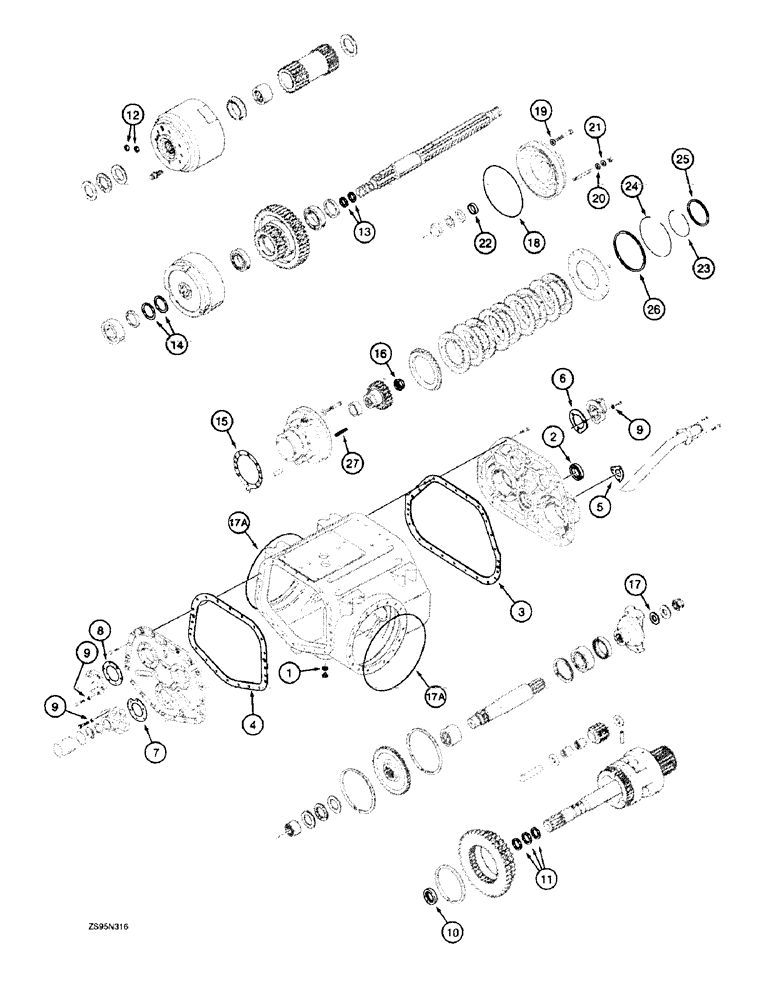 Схема запчастей Case 1155E - (6-38) - TRANSMISSION SEAL KITS, HOUSING, COVERS, AND BRAKES (06) - POWER TRAIN