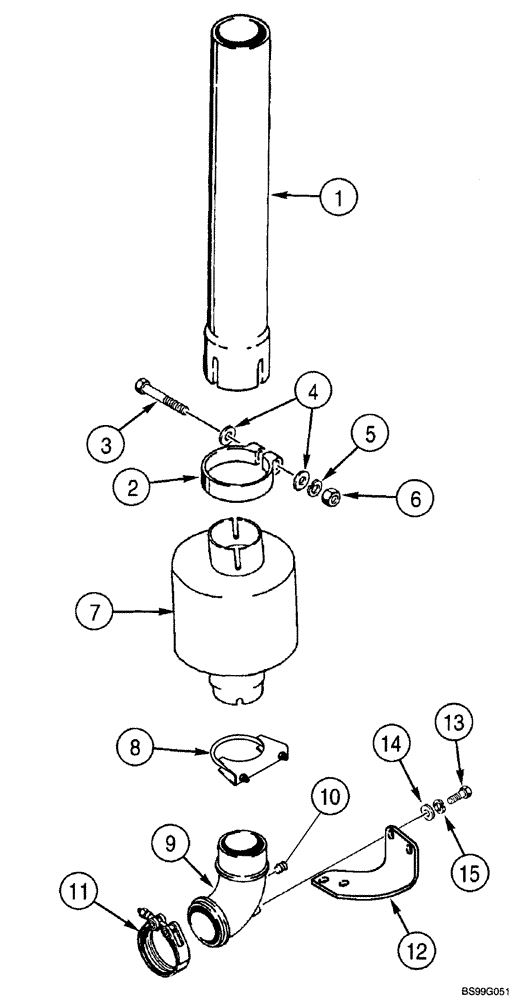 Схема запчастей Case 750H - (02-07) - MUFFLER EXHAUST SYSTEM (02) - ENGINE