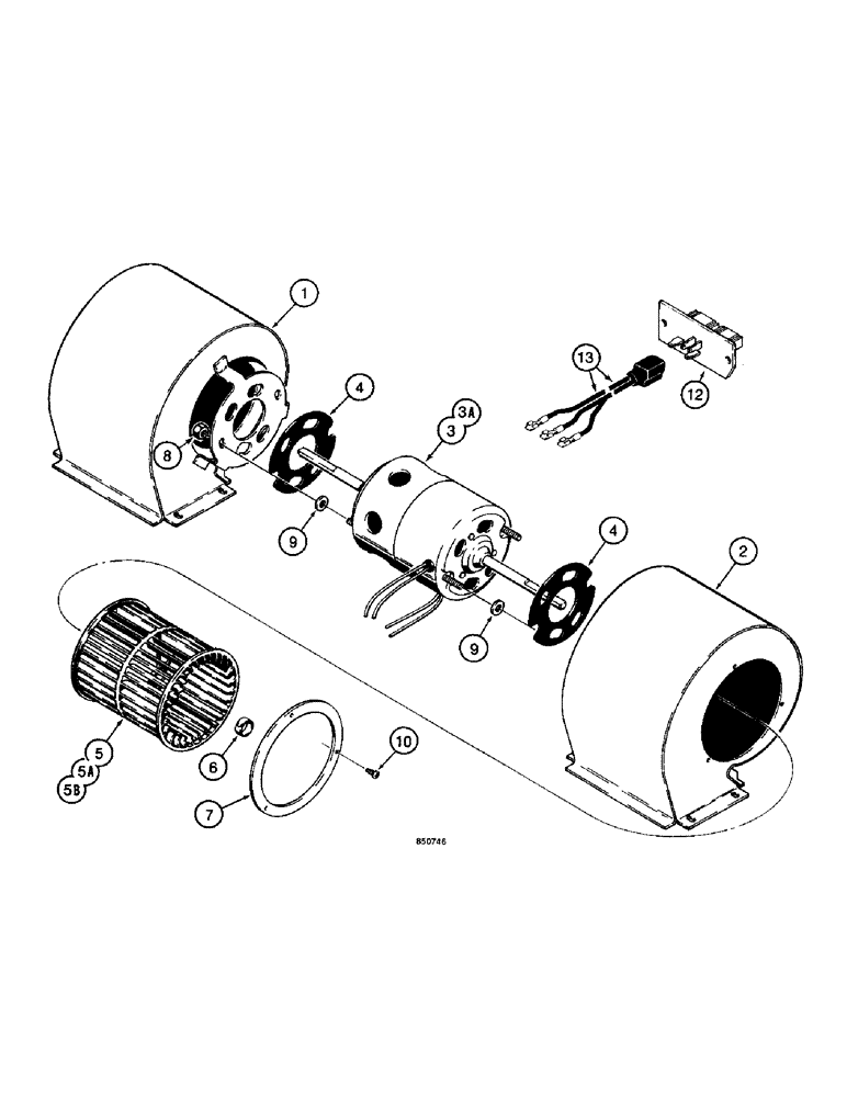 Схема запчастей Case W14FL - (232) - CAB BLOWER (04) - ELECTRICAL SYSTEMS