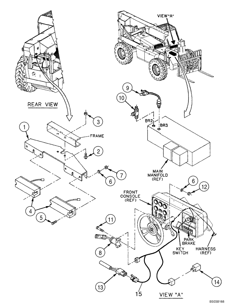 Схема запчастей Case 686GXR - (4-16) - STOP AND TURN SIGNAL LAMP (04) - ELECTRICAL SYSTEMS