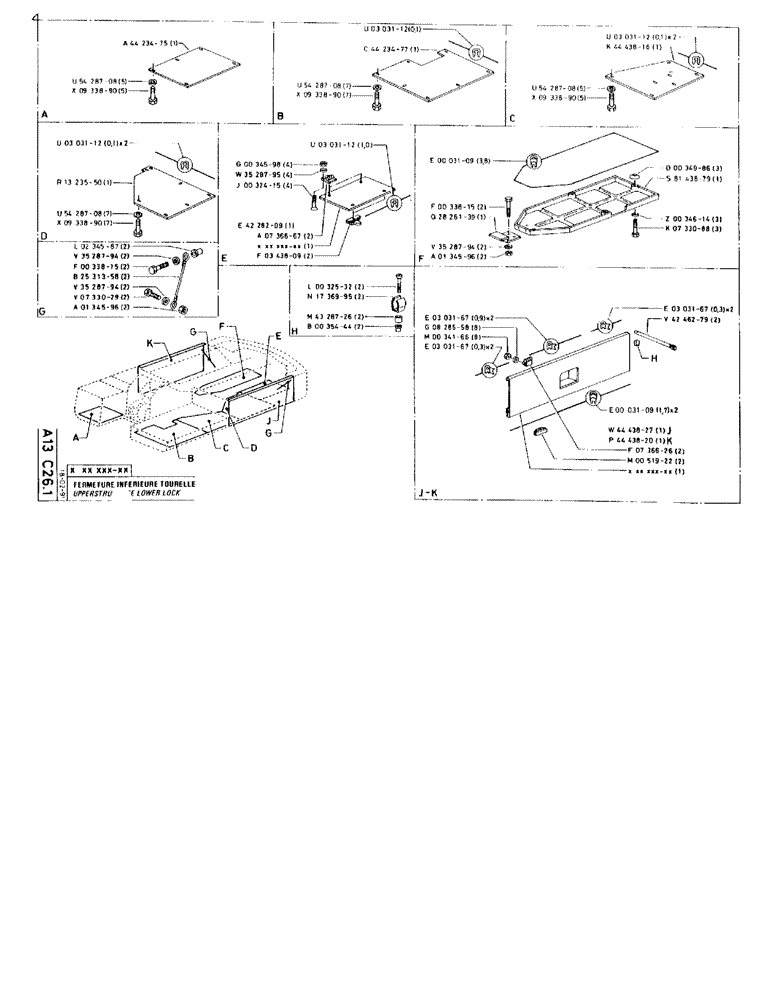 Схема запчастей Case 90BCL - (057) - UPPERSTRUCTURE LOWER LOCK (05) - UPPERSTRUCTURE CHASSIS