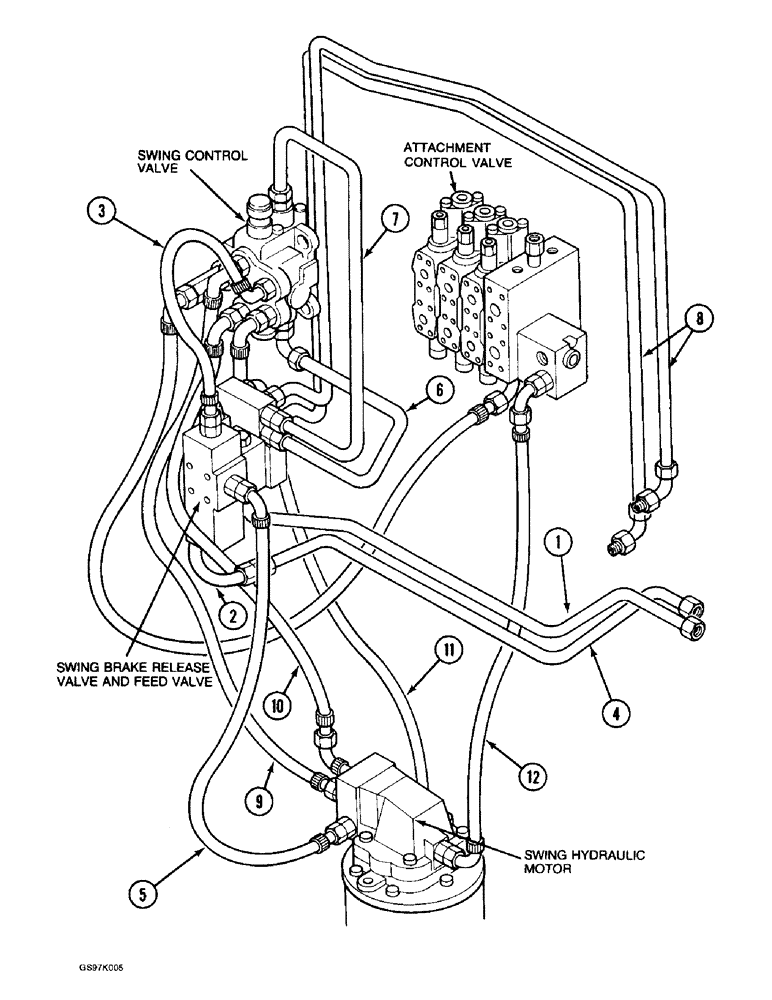 Схема запчастей Case 888 - (1-22) - PICTORIAL INDEX, HYDRAULIC CONTROL CIRCUIT (00) - PICTORIAL INDEX