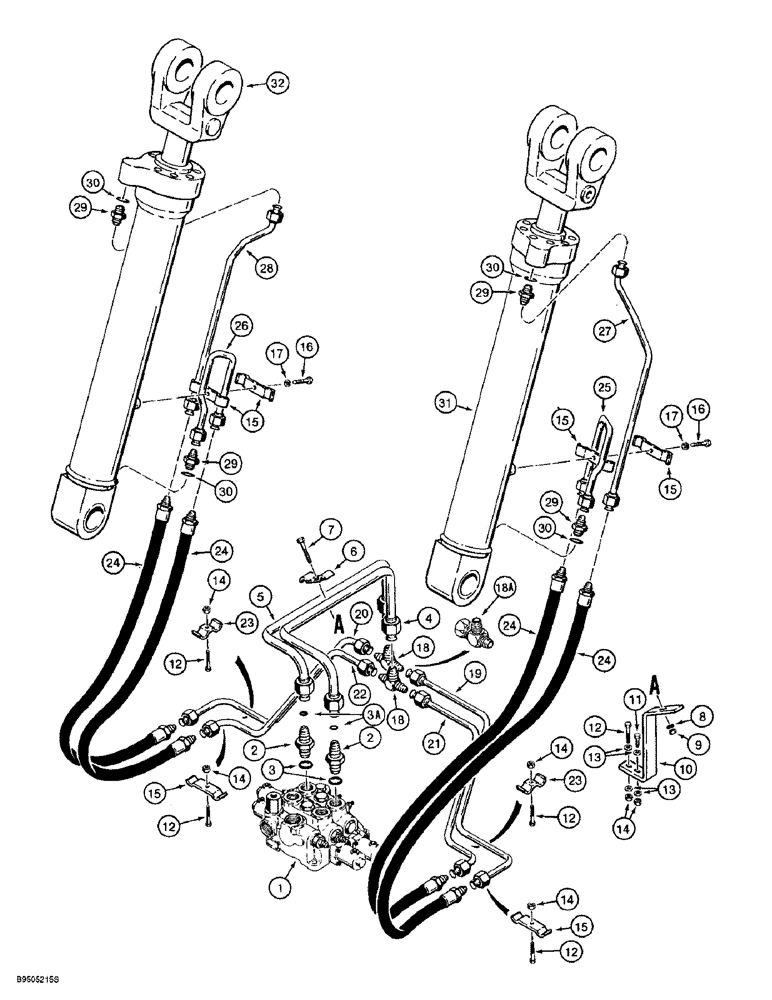 Схема запчастей Case 721B - (8-010) - HYDRAULIC CIRCUIT, LOADER LIFT, Z-BAR AND XT LOADERS (08) - HYDRAULICS