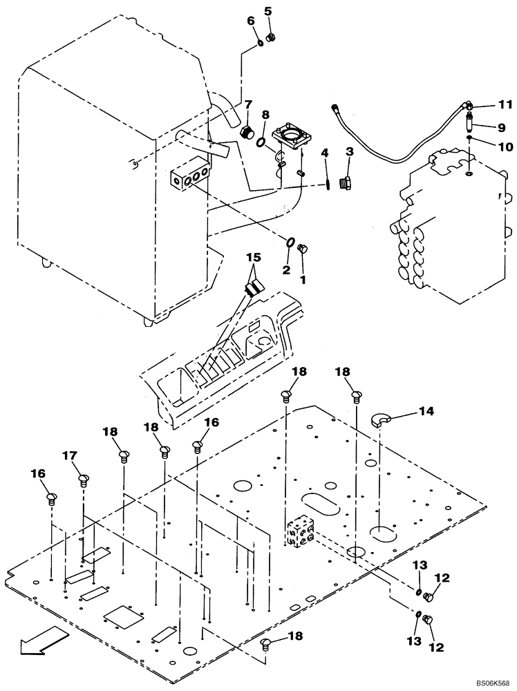 Схема запчастей Case CX240BLR - (08-047) - PLUG (08) - HYDRAULICS