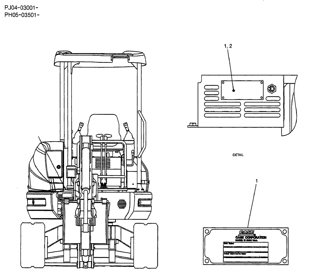 Схема запчастей Case CX50B - (07-006) - NAME PLATE INSTAL P/N YT20T01147P1 NAME-PLATE