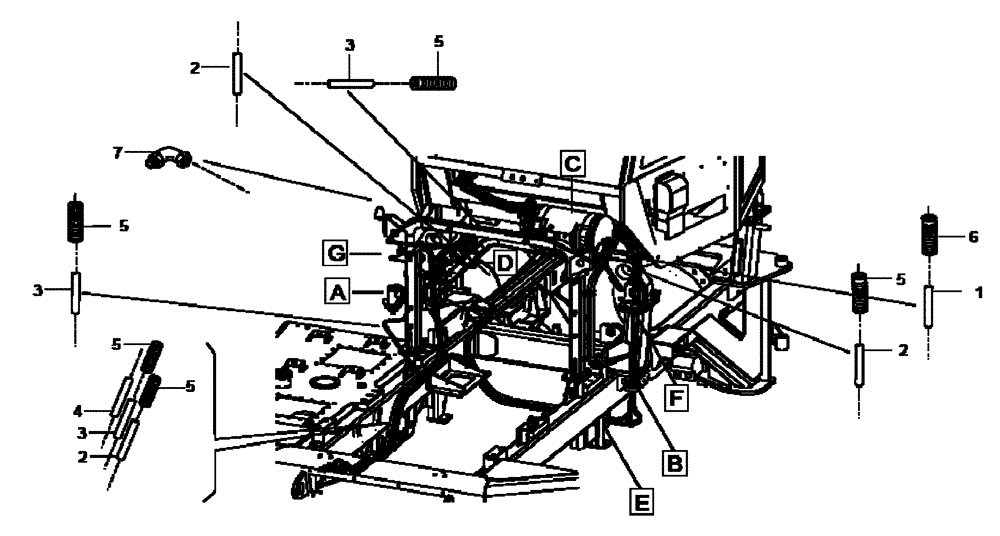 Схема запчастей Case 330B - (49A00001134[001]) - PNEUMATIC LINES, FRONT FRAME - OPTIONAL (P.I.N. HHD0330BN7PG57000 AND AFTER) (84293455) (09) - Implement / Hydraulics / Frame / Brakes