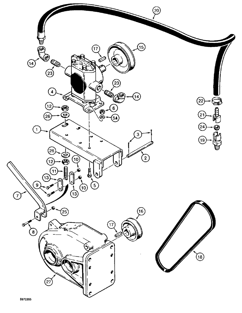 Схема запчастей Case TF300 - (9-74) - HYDRA-BORER WATER PUMP MOUNTING (09) - CHASSIS/ATTACHMENTS