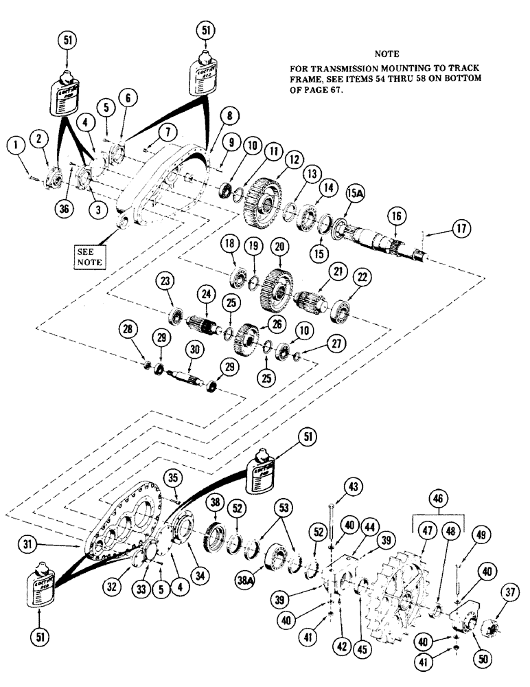 Схема запчастей Case 40 - (064) - FINAL DRIVE TRANSMISSION (14) - MAIN GEARBOX & DRIVE