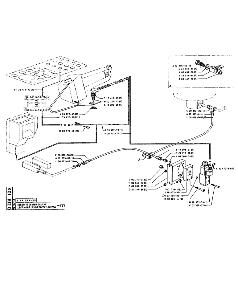 Схема запчастей Case 160CL - (252) - LEFT-HAND LEVER SAFETY SYSTEM (SWEDEN) (06) - ELECTRICAL SYSTEMS