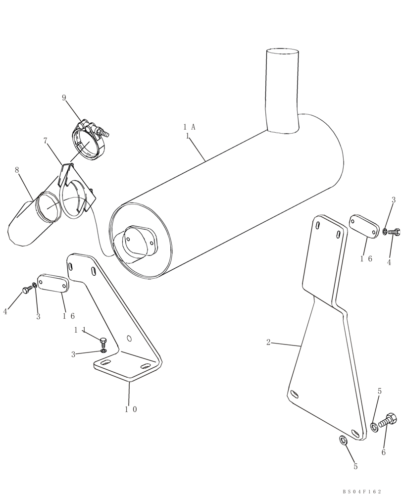 Схема запчастей Case 621D - (02-12) - MUFFLER - EXHAUST SYSTEM - IF USED (02) - ENGINE