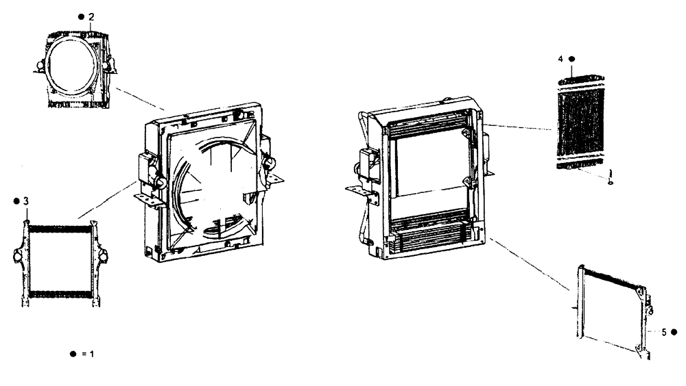 Схема запчастей Case 330B - (04B00000037[001]) - RADIATOR ASSY (89500421536) (01) - ENGINE