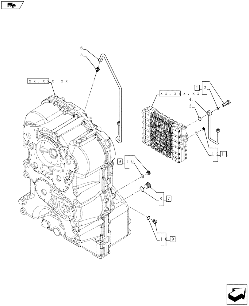 Схема запчастей Case 821F - (21.100.17) - TRANSMISSION, CONTROL UNIT 5-SPEED (21) - TRANSMISSION