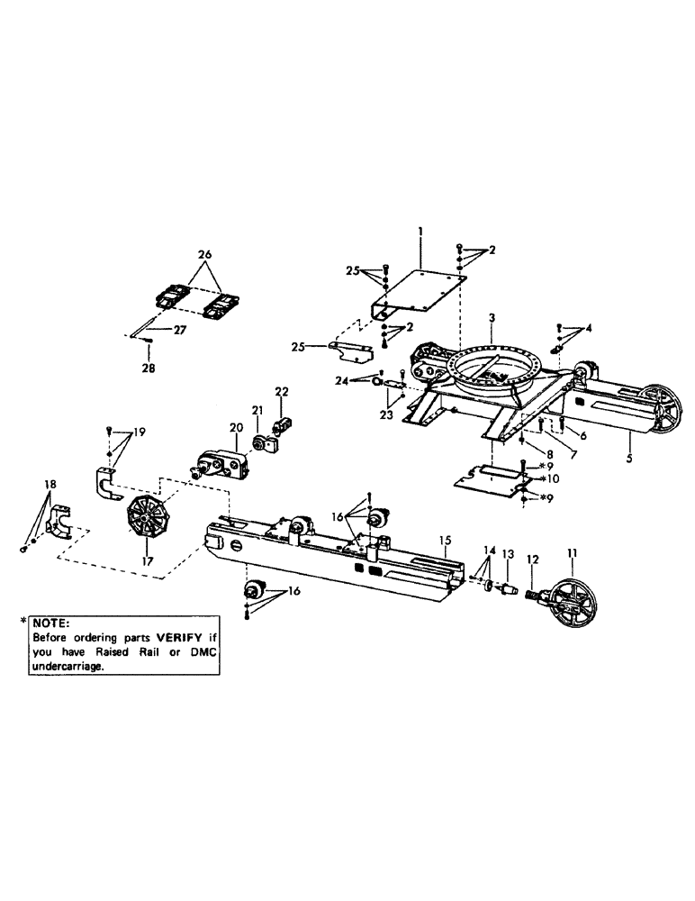 Схема запчастей Case 50 - (B01) - DMC TRACK FRAME AND ATTACHING PARTS, (USED ON UNITS WITH S/N 1 THRU 306) (48) - TRACKS & TRACK SUSPENSION