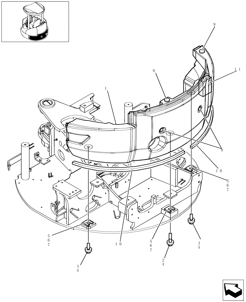 Схема запчастей Case CX31B - (016-01[1]) - COUNTERWEIGHT INSTALLATIONS (39) - FRAMES AND BALLASTING