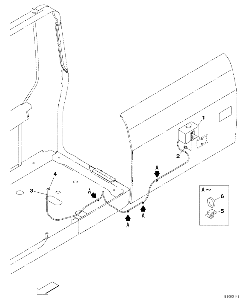 Схема запчастей Case CX470B - (04-08) - WINDSHIELD WASHER (04) - ELECTRICAL SYSTEMS