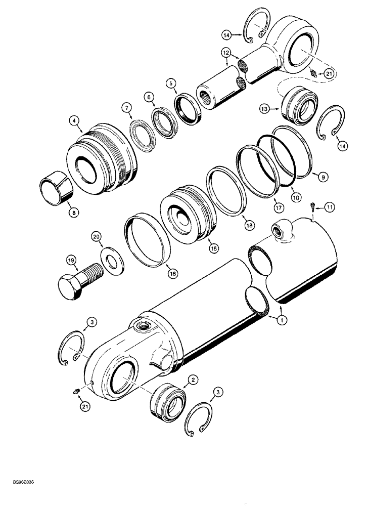 Схема запчастей Case 1150G - (8-030) - ANGLE CYLINDER (07) - HYDRAULIC SYSTEM