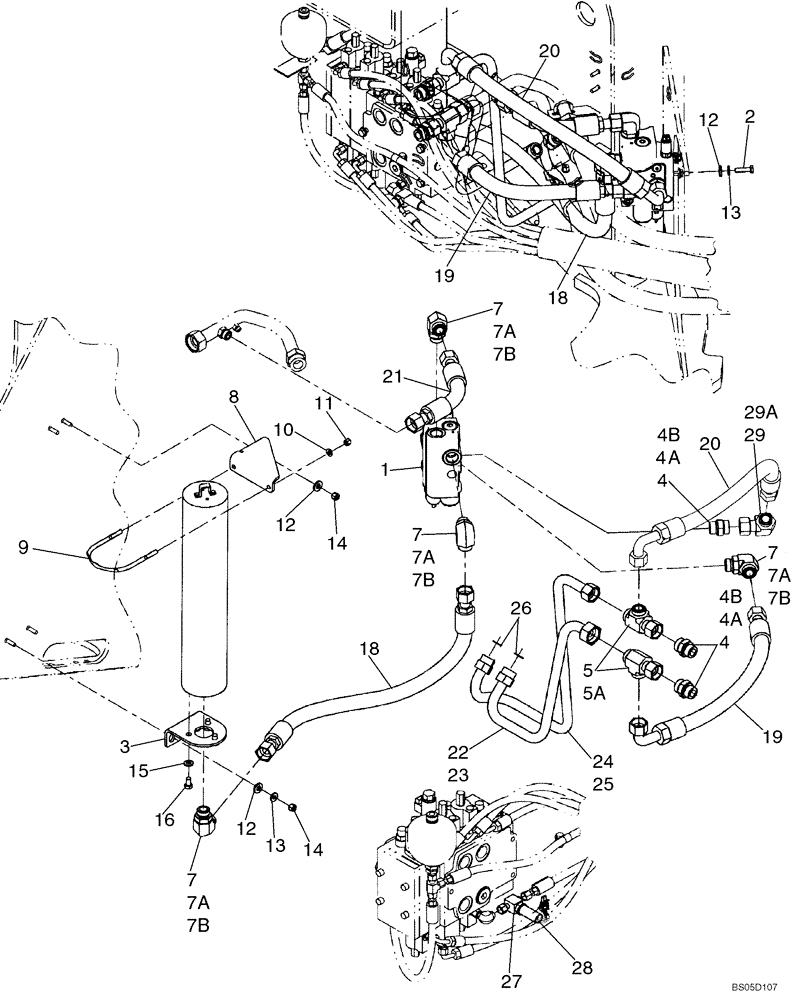 Схема запчастей Case 721D - (08-24) - HYDRAULICS - RIDE CONTROL - IF USED (08) - HYDRAULICS