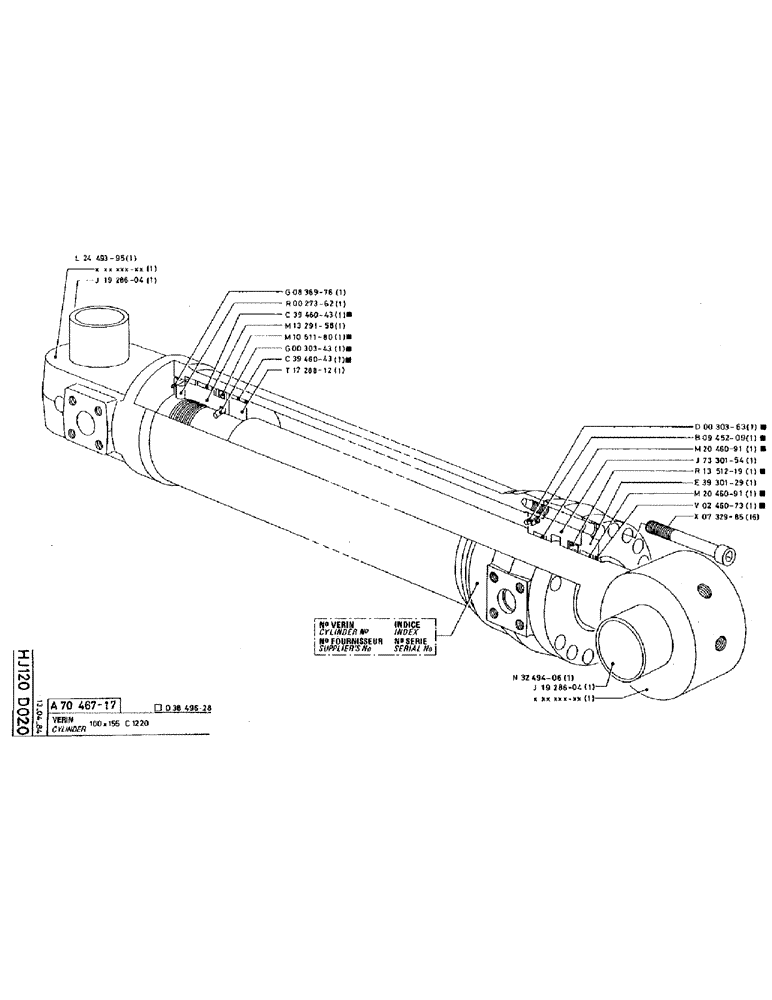 Схема запчастей Case 220 - (B-061) - CYLINDER (07) - HYDRAULIC SYSTEM