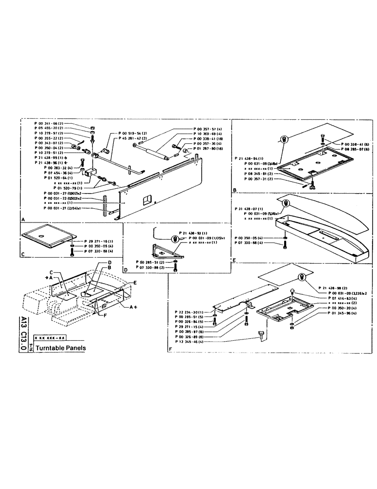 Схема запчастей Case 160CL - (08) - TURNTABLE PANELS (05) - UPPERSTRUCTURE CHASSIS