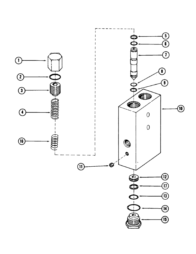 Схема запчастей Case 50 - (8-184) - POWER SENSING RELIEF VALVE (08) - HYDRAULICS