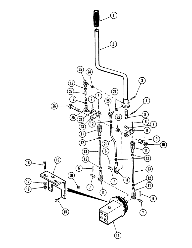 Схема запчастей Case 50 - (152) - CONTROL HANDLE AND ATTACHING PARTS, (USED ON UNITS W/ SN. 6280345 & AFTER) (SN. 6279926 & AFTER) (33) - BRAKES & CONTROLS