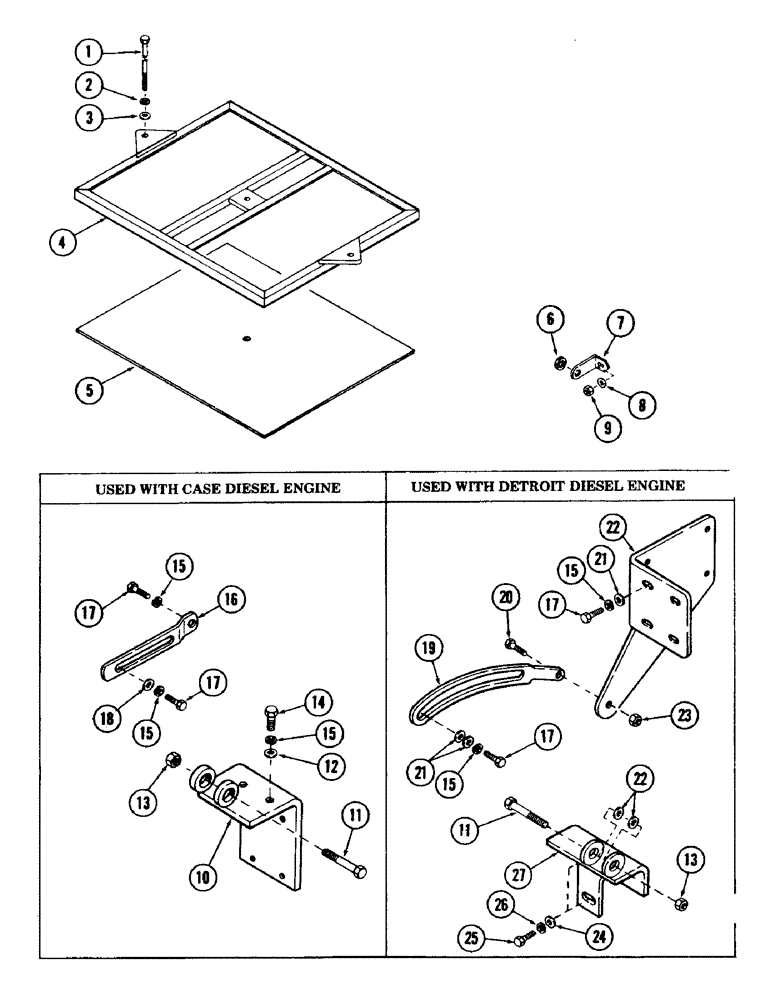 Схема запчастей Case 40 - (288) - ELECTRICAL MOUNTING BRACKETS AND HARDWARE, (USED ON UNITS WITH PIN 6270716 THRU 6270854) (55) - ELECTRICAL SYSTEMS