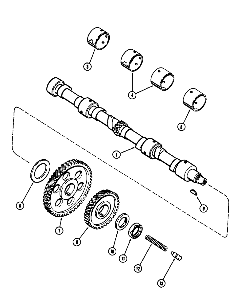 Схема запчастей Case 880B - (016) - CAMSHAFT, 336BDT DIESEL ENGINE (01) - ENGINE