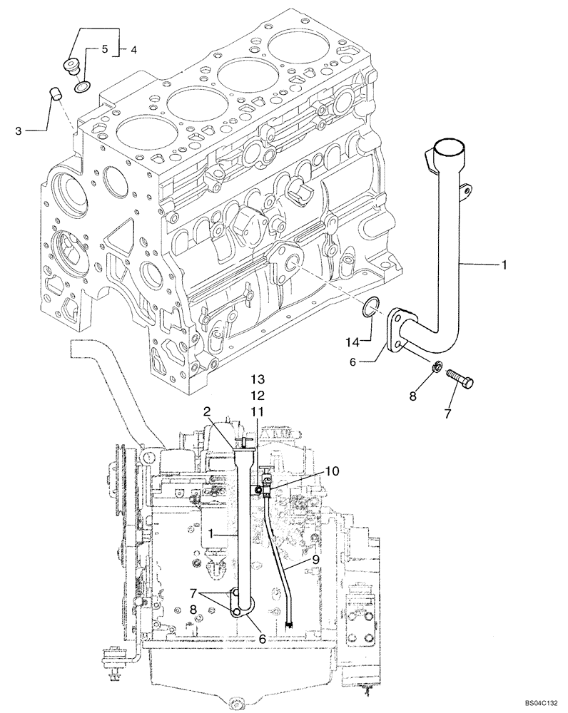 Схема запчастей Case 650K - (02-30) - ENGINE, OIL (02) - ENGINE