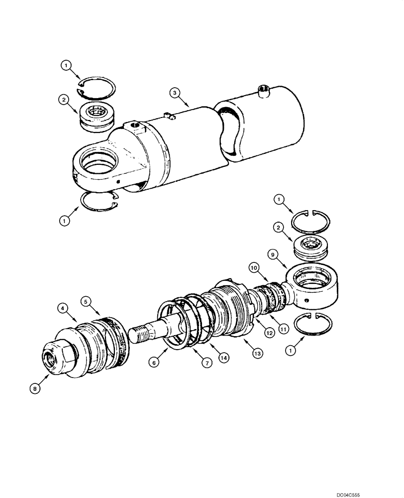 Схема запчастей Case 845 - (08.58[00]) - CYLINDER - LINK LH/RH (08) - HYDRAULICS