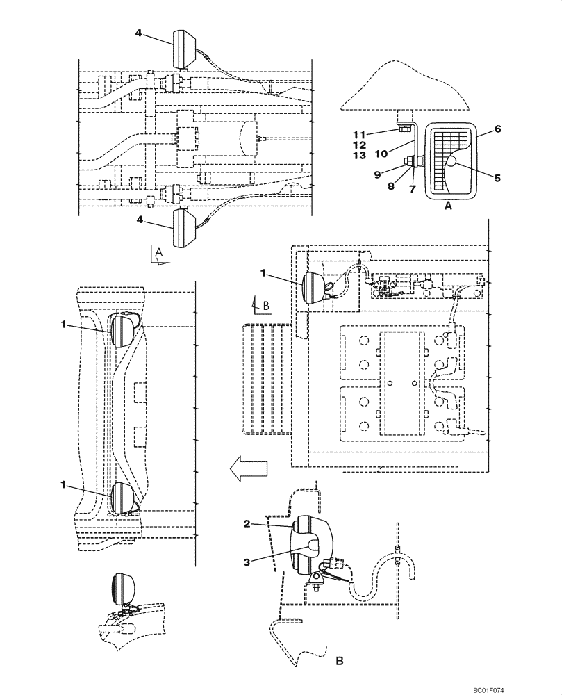 Схема запчастей Case CX800 - (04-08) - LAMPS (04) - ELECTRICAL SYSTEMS