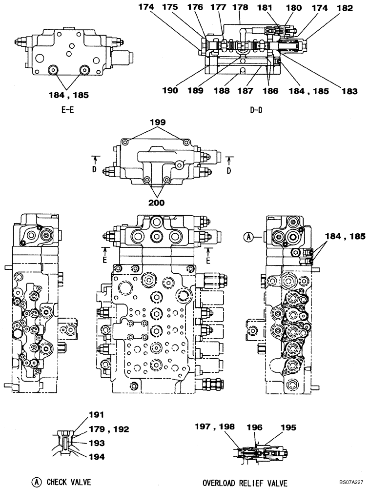 Схема запчастей Case CX160B - (08-65) - KLJ10590 VALVE ASSY - CONTROL (08) - HYDRAULICS