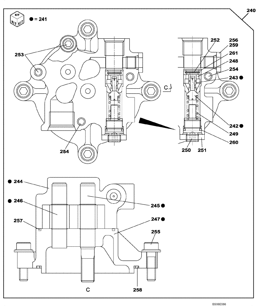 Схема запчастей Case CX800 - (08-61A) - PUMP ASSY, HYDRAULIC - GEAR PUMP ASSY (08) - HYDRAULICS