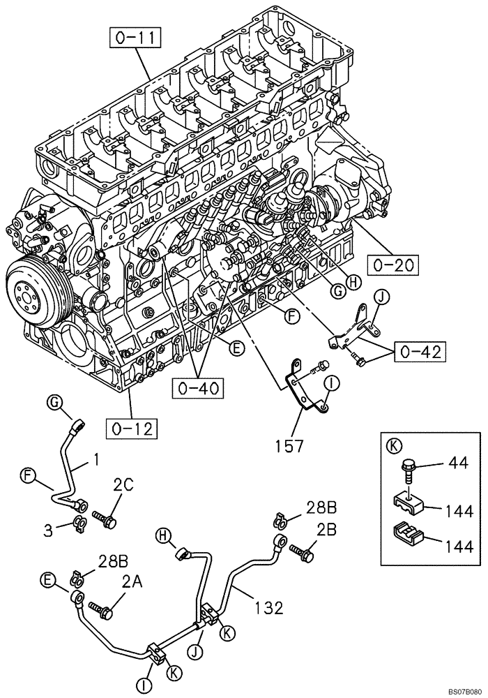 Схема запчастей Case CX460 - (02-39) - OIL CIRCUIT (02) - ENGINE