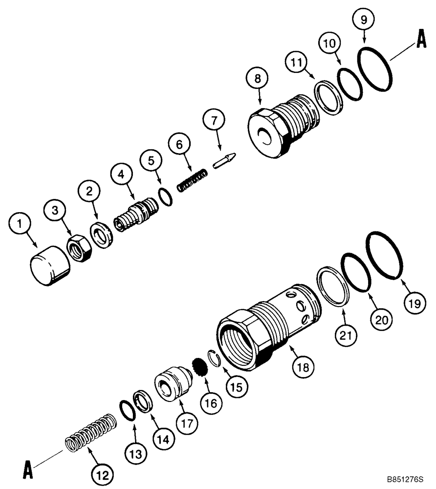 Схема запчастей Case 921C - (08-18) - VALVE ASSY - RELIEF, CIRCUIT (08) - HYDRAULICS