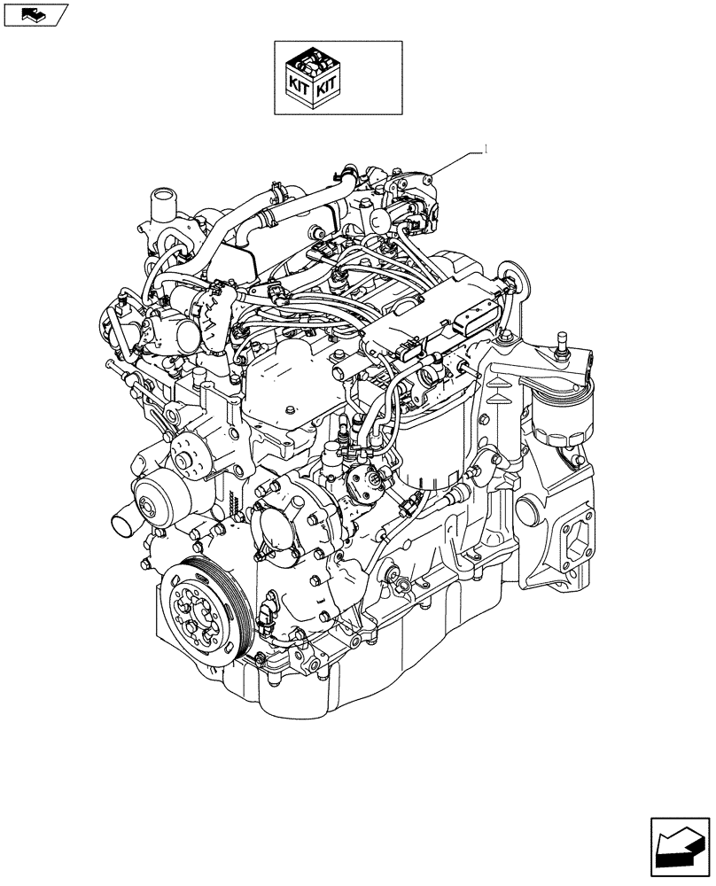 Схема запчастей Case F5HFL413B A002 - (10.001.01) - ENGINE ASSY (5801438206) (10) - ENGINE