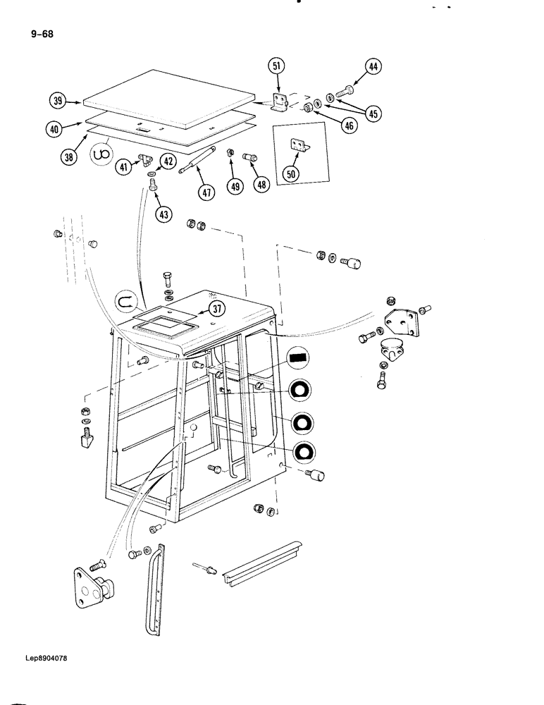 Схема запчастей Case 888 - (9-068) - CAB, CAB FRAME AND RELATED PARTS (09) - CHASSIS