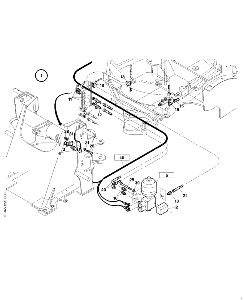 Схема запчастей Case 321D - (20.520[001]) - RIDECONTROL COMPLETE (OPTION) (S/N 591052-UP) No Description