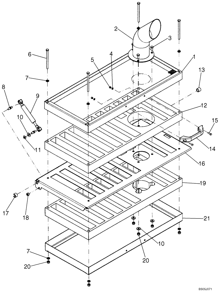 Схема запчастей Case 410 - (09-16A) - HOOD - EUROPE, IF USED (09) - CHASSIS