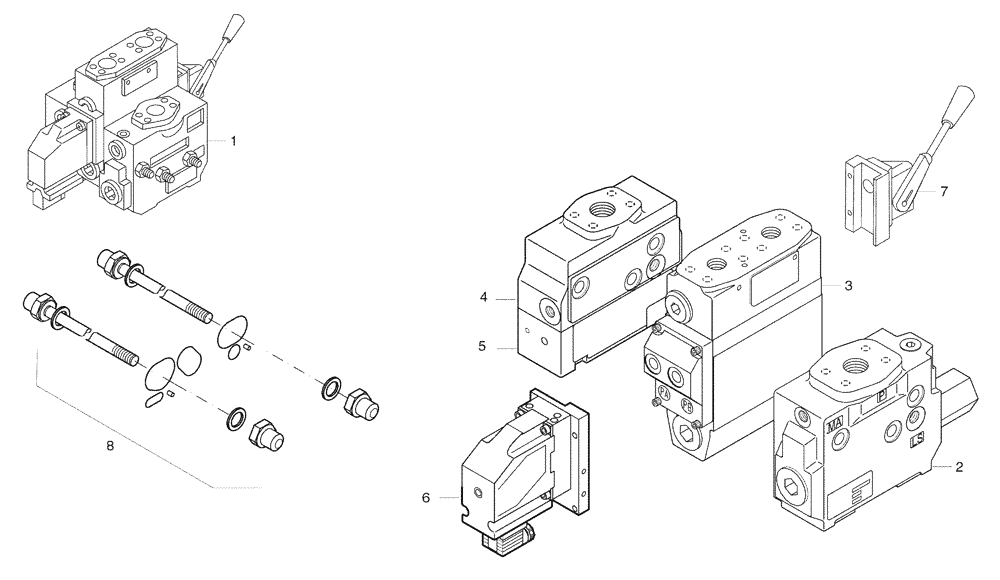 Схема запчастей Case 325 - (5.800[05B]) - DUMPING SYSTEM - DISTRIBUTION VALVE (10) - Cab/Cowlings