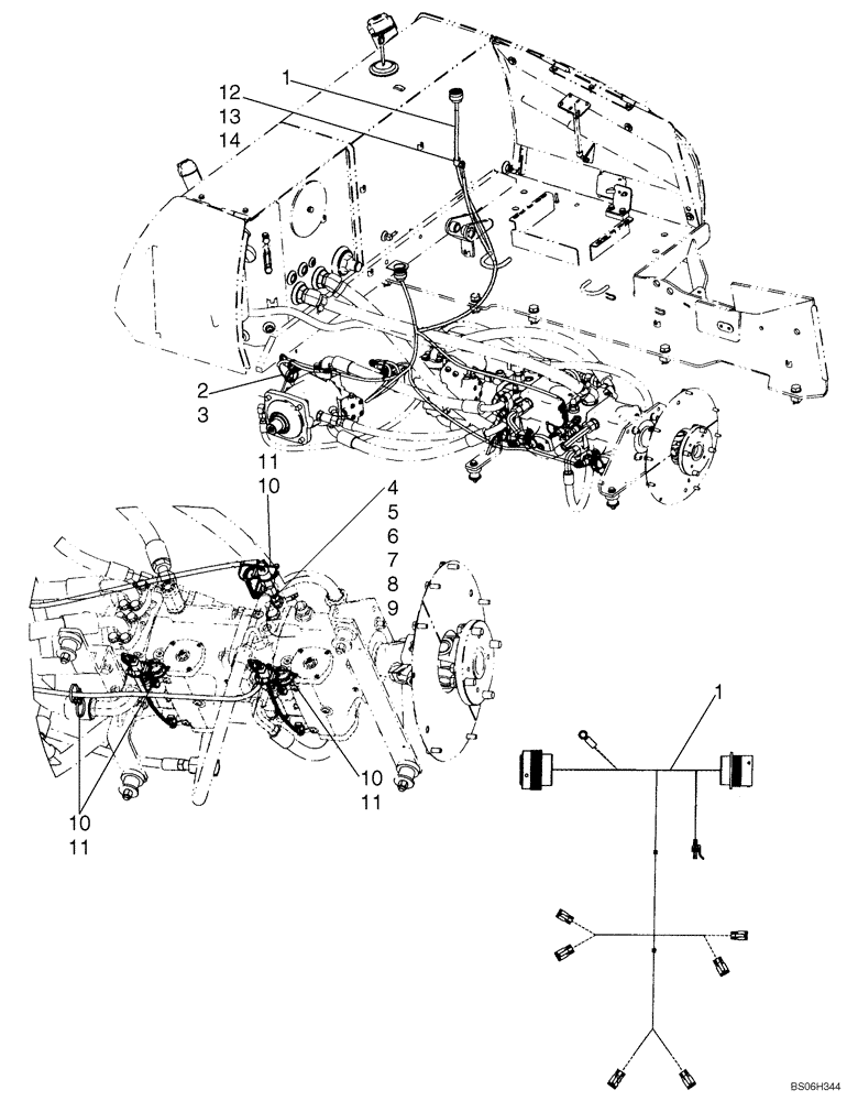 Схема запчастей Case 1150K - (04-07) - HARNESS, PUMP AND MOTORS (04) - ELECTRICAL SYSTEMS