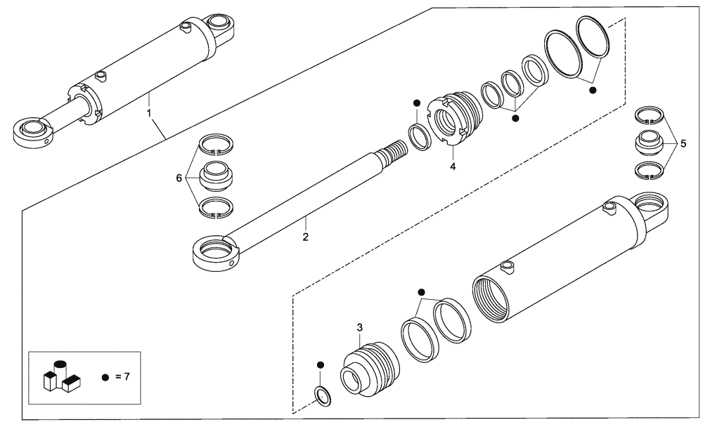 Схема запчастей Case 340 - (43E00000015[001]) - STEERING CYLINDER (89500418189) (09) - Implement / Hydraulics / Frame / Brakes