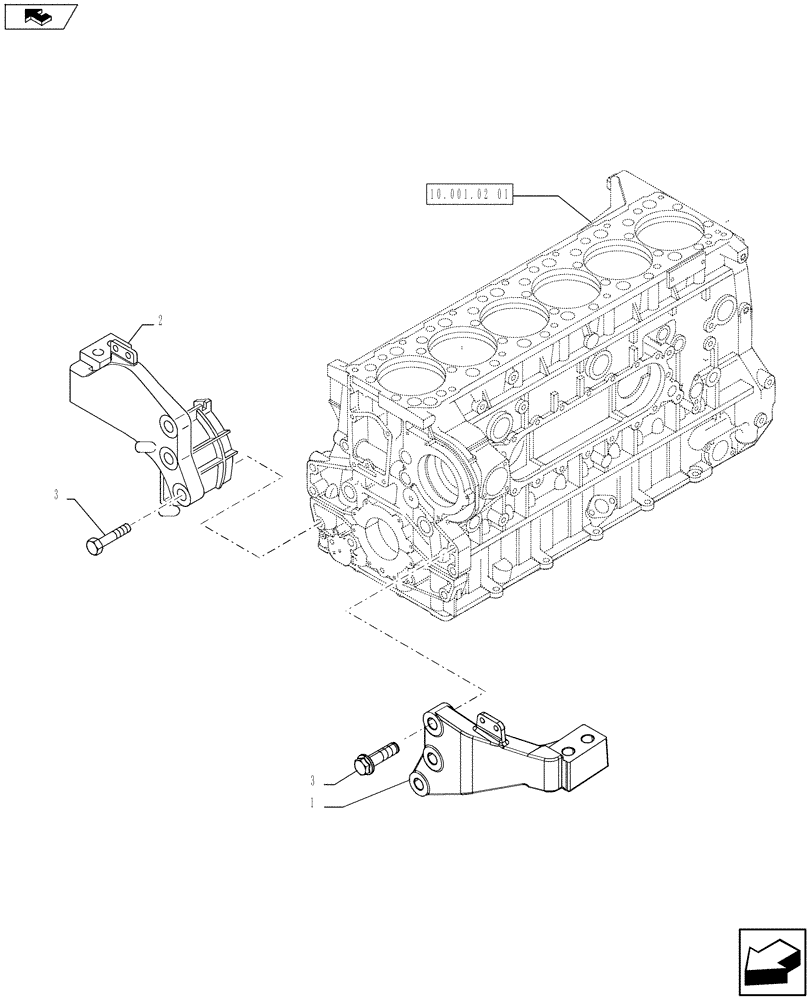 Схема запчастей Case F3AE0684K E910 - (10.012.01) - ENGINE SUSPENSION - MY11 8120 (10) - ENGINE