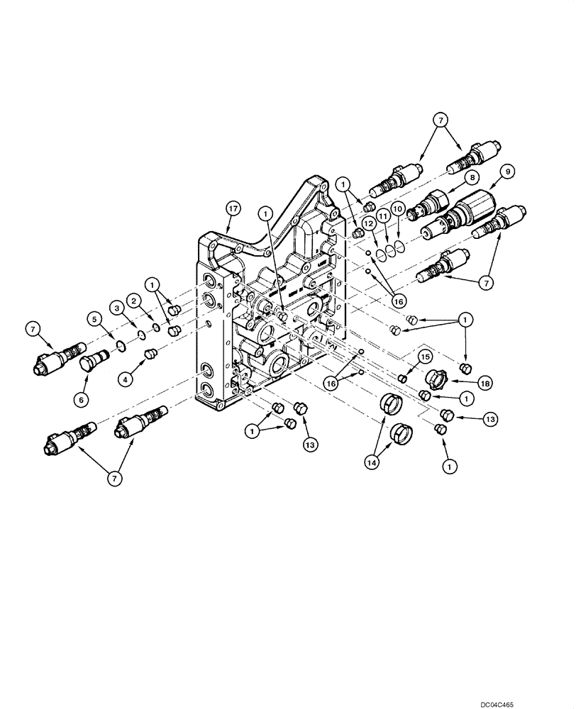 Схема запчастей Case 845 - (06.17[00]) - TRANSMISSION - CONTROL VALVE COMPONENTS (06) - POWER TRAIN