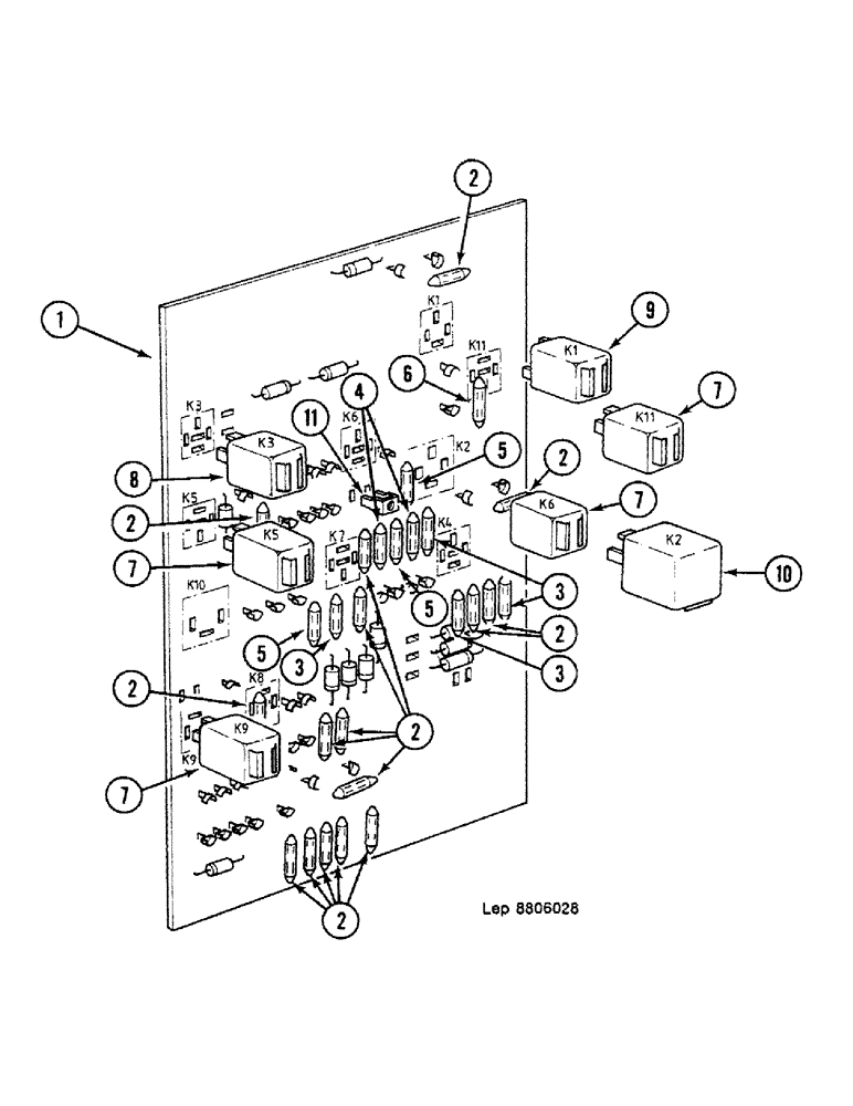 Схема запчастей Case 688C - (4-44) - PRINTED CIRCUIT CARD (06) - ELECTRICAL SYSTEMS