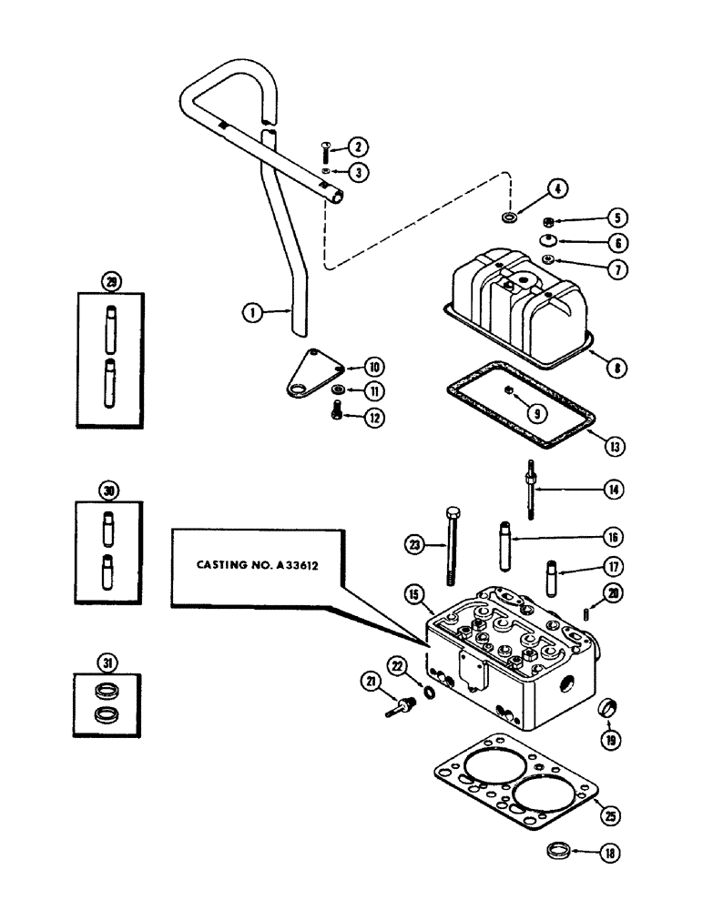 Схема запчастей Case 750 - (012) - CYLINDER HEAD ASSEMBLY, (267) DIESEL ENGINE, (LATE PRODUCTION) (01) - ENGINE