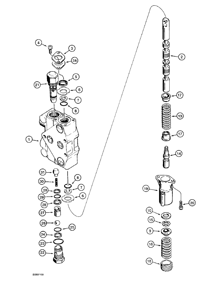 Схема запчастей Case 580L - (8-116) - THREE-POINT HITCH CONTROL VALVE, AUXILIARY SECTION (08) - HYDRAULICS