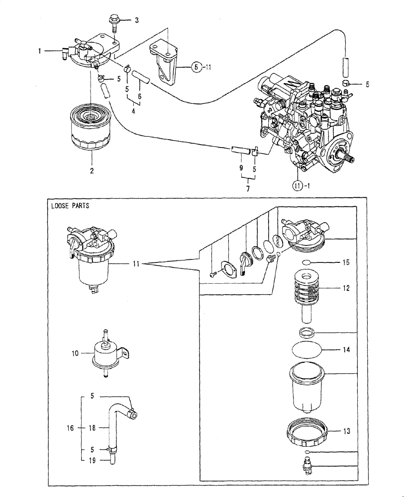 Схема запчастей Case CX22B - (ENGINE-13[1]) - FUEL LINE (10) - ENGINE