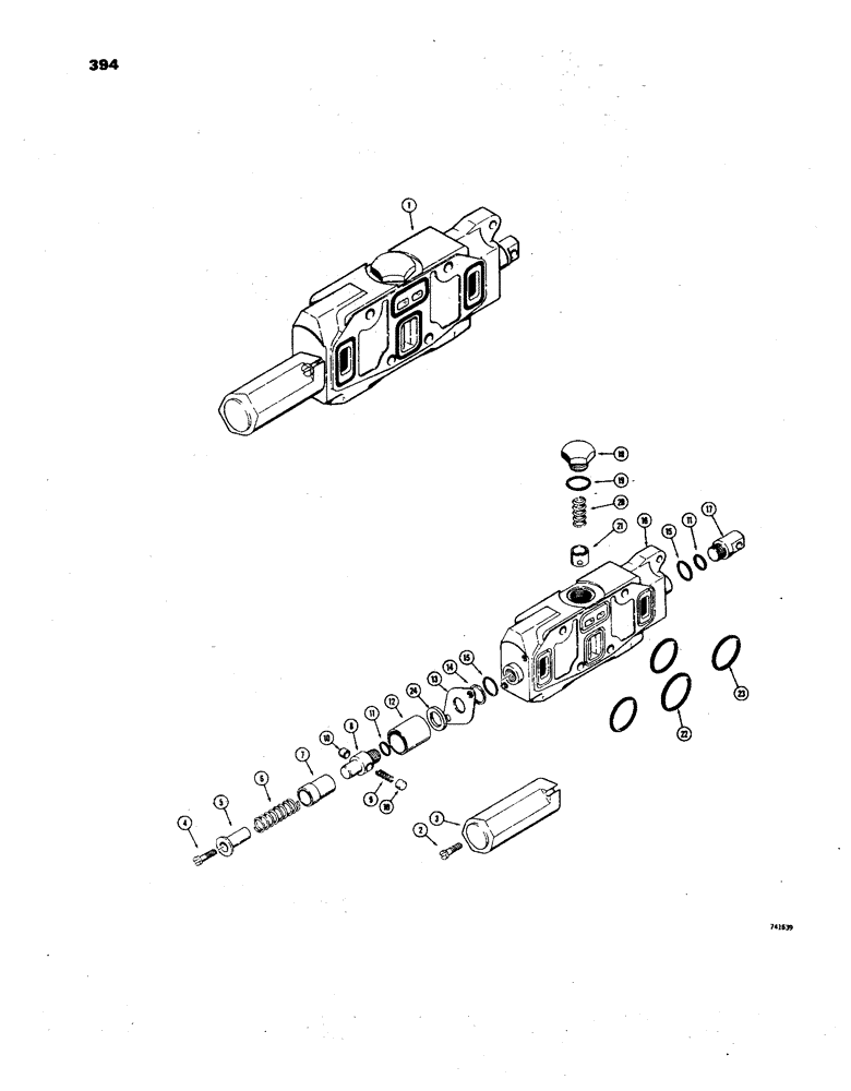 Схема запчастей Case 850 - (394) - D38092 DOZER LIFT SECTION, (CS&S # HP1030), D52443 DOZER LIFT SECTION (CS&S # SY1030) (07) - HYDRAULIC SYSTEM