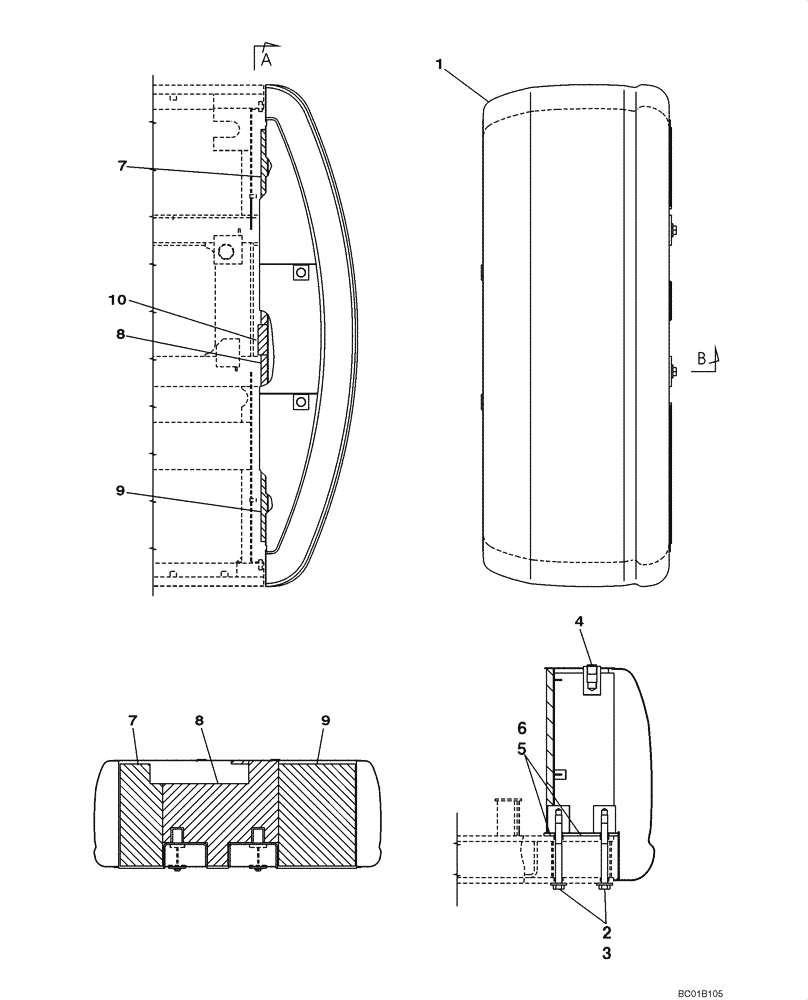 Схема запчастей Case CX160 - (09-04) - COUNTERWEIGHT - SOUNDPROOFING (09) - CHASSIS/ATTACHMENTS